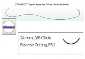 Ethicon Stratafix Spiral Monocryl Plus Synthetic Sutures - Stratafix Monocryl Synthetic Absorbable Suture, Undyed, PS-1, Size 4-0, 18" L - SXMP1B115