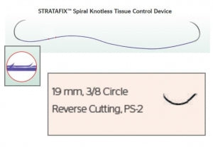 Ethicon Stratafix Spiral Monocryl Plus Synthetic Sutures - Stratafix Monocryl Synthetic Absorbable Suture, Undyed, PS-2, Size 4-0, 12" L - SXMP1B117