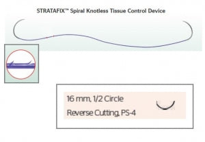 Ethicon Stratafix Spiral Monocryl Plus Synthetic Sutures - Stratafix Monocryl Synthetic Absorbable Suture, Undyed, PS-4, Size 4-0, 18" L - SXMP1B120