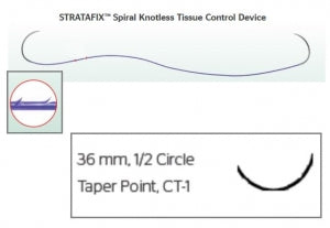 Ethicon Stratafix Spiral Monocryl Plus Synthetic Sutures - Stratafix Monocryl Synthetic Absorbable Suture, Undyed, CT-1, Size 2-0, 6" L - SXMP1B411