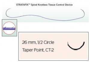 Ethicon Stratafix Spiral Monocryl Plus Synthetic Sutures - Stratafix Monocryl Synthetic Absorbable Suture, Undyed, CT-2, Size 2-0, 12" L - SXMP1B416