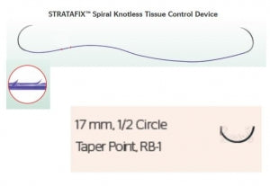 Ethicon Stratafix Spiral Monocryl Plus Synthetic Sutures - Stratafix Monocryl Synthetic Absorbable Suture, Undyed, RB-1, Size 4-0, 6" L - SXMP1B434