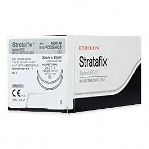 Ethicon STRATAFIX Knotless Tissue Control Devices - Spiral Suture, Double Armed, PDO, 30 mm x 30 mm - SXPD2B403