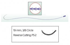 Ethicon Stratafix PDS Wound Closure System - Stratafix Spiral PDS Suture, Violet, Size 4-0, 15 cm, PS-2 Needle - SXPP1B111