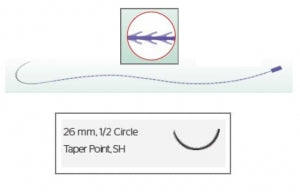 Ethicon Stratafix PDS Wound Closure System - Stratafix Spiral PDS Suture, Violet, Size 4-0, 45 cm, PS-1 Needle - SXPP1B116