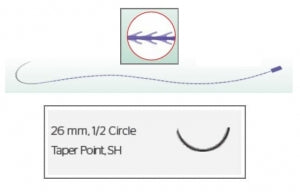 Ethicon Stratafix PDS Wound Closure System - Stratafix Spiral PDS Suture, Violet, Size 3-0, 15 cm, SH Needle - SXPP1B420