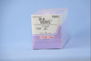 Ethicon Ultima Spatula Vicryl Absorbable Sutures - VICRYL Absorbable Suture, Violet Monofilament, CS-B-6 Needle, Size 10/0, 4" - V966G