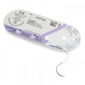 Ethicon Coated Vicryl Plus Antibacterial Suture (Polyglactin 910) - Coated Vicryl Plus Suture, 2/0, 8-1 VC - VCP726D