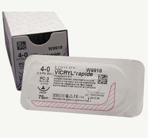 Ethicon Vicryl Rapide Absorbable Sutures - Coated Vicryl Rapide Suture, 5/0, 18", Braided - VR490