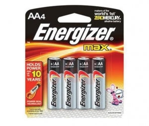 Covidien Energizer Alkaline Batteries - Energizer Max AA Alkaline Batteries 4/Pack - E91BP-4