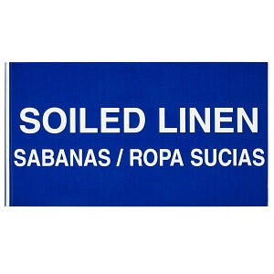 Champion Sports Bilingual Linen Decals - "Soiled Linen" Bilingual Decal, 4" x 10", Blue - 3900-ML95-SP