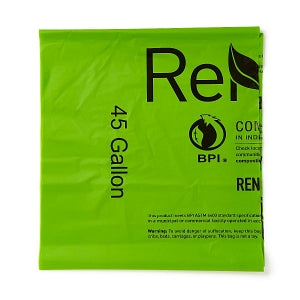 Renew Packaging Compostable Bags - 45-gallon 1-Mil Compostable Bag, 34" x 52" - TL-3452X1