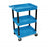 Medline 3-Shelf Utility Carts - 3 Shelf Polyethylene Tub Cart with 4" Casters, 24"W x 18"D x 38-1/2"H, Blue - BUSTC111BK