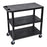 Luxor Furniture Three-Shelf Serving Cart - CART, 3 SHELF, 35"W X 18"D, POLY, BLACK - EC222-B