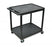 Medline 2-Shelf Tub Carts - 2 Shelf Polyethylene Cart with 4" Casters, 32"W x 24"D x 34-1/2"H, Black - HE38BLK