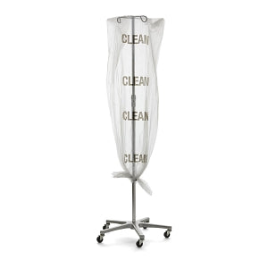 Medline Clean Printed Clear IV Pole Covers - IV Pole Cover, "Clean" Imprint, Clear, Roll, 21" x 15" 64" - EVSIVBAG1