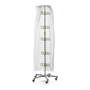 Medline Clean Printed Clear IV Pole Covers - IV Pole Cover, "Clean" Imprint, Clear, Roll, 21" x 15" 64" - EVSIVBAG1