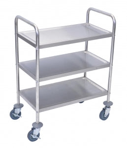 Medline 3-Shelf Stainless Steel Utility Carts - 3-Shelf Stainless-Steel Cart, 26" x 16" - L100S3