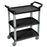 Luxor Furniture Three-Shelf Serving Cart - CART, 3 SHELF, 33.5"WX16.75"DX36.75H, BLK - SC12-B