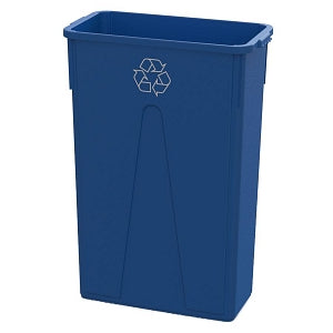 Medline 23-Gal. Plastic Recycling Bin with Sidewall Venting - TRASH CAN, SLIM, 23GAL, RECYCLE, BLU - EVSSTC2304RL