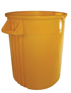 Impact Products Inc Round Trash Cans - Heavy-Duty Round Trash Can, Yellow, 32 gal. - 7732-16-90