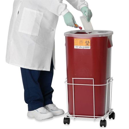 Economical Mobile Sharps Containment Sharps Cart - 12.5"W x 13.25"L x 15.25"H - Fits both models