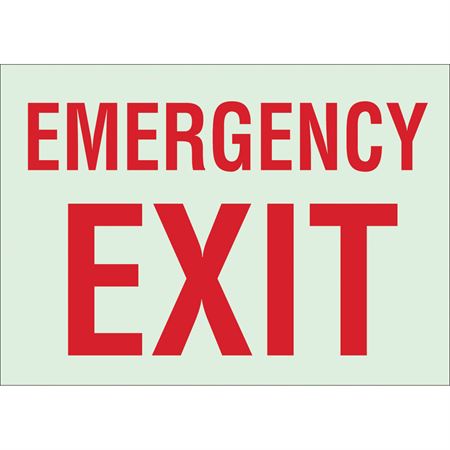 Emergency Exit Sign Sign, Emergency Exit, 10"x14