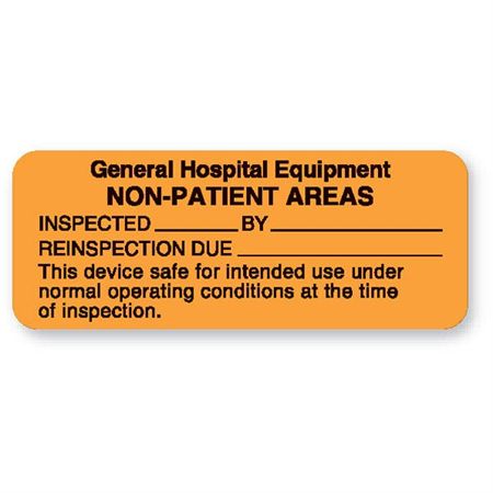 Equipment Service and Inspection Labels Inspected/Serviced/Repaired" Label - Fluorescent Yellow - 2.25"W x 0.875"H