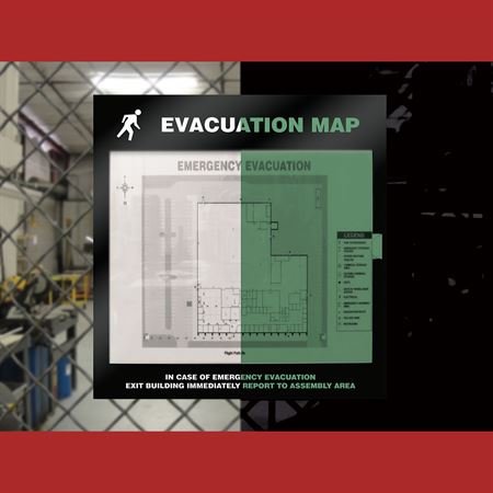 Evacuation Map Holder Holds 11" x 17" Insert - Glow