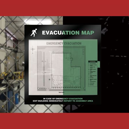 Evacuation Map Holder Holds 8.5" x 11" Insert