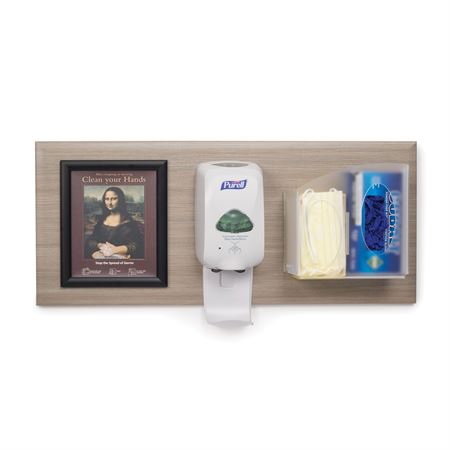 Exam Room Hygiene Mask and Glove Panel Room Organization with Glove and Mask Dispenser on Panel - 35"W x 16"H