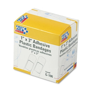 First Aid Only Plastic Adhesive Bandage - Plastic Adhesive Bandage Refill, 1" x 3" - G-106