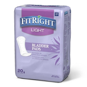 Medline FitRight Bladder Control Pads - Light Flow Bladder Pad Liners, 3.5" x 9" - FBC1010