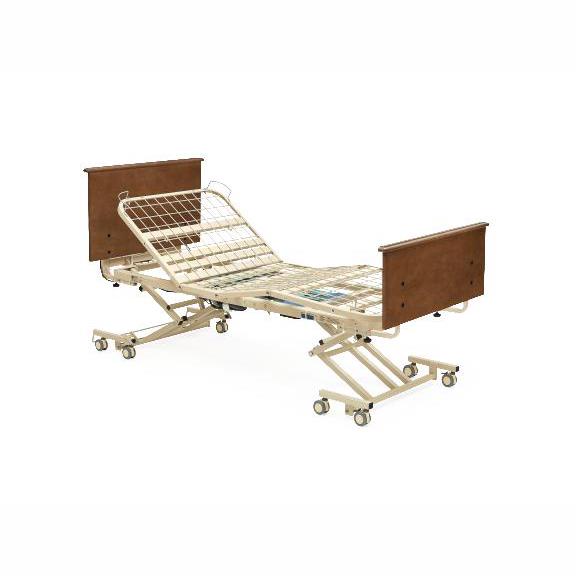 Alterra 1232 4-Motor Hi-Low Hospital Bed with Solar Oak Head / Footboards, Mounting Hardware and Mattress Retainers