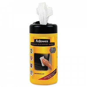 Fellowes Antistatic Screen Cleaning Wet Wipe - Screen Cleaning Wet Wipes, 5.12" x 5.90", 100/Tub - 99703