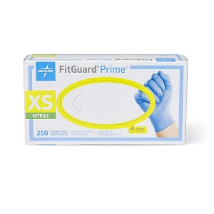 Medline FitGuard Prime Nitrile Exam Gloves - FitGuard Prime Powder-Free Nitrile Exam Gloves with SmartGuard Protective Film Barrier on the Box, Size XS - FG2300