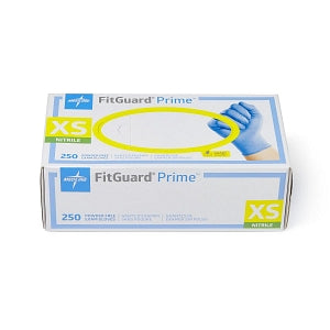 Medline FitGuard Prime Nitrile Exam Gloves - FitGuard Prime Powder-Free Nitrile Exam Gloves with SmartGuard Protective Film Barrier on the Box, Size XS - FG2300