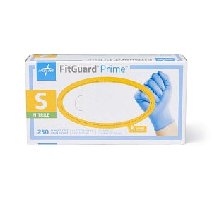 Medline FitGuard Prime Nitrile Exam Gloves - FitGuard Prime Powder-Free Nitrile Exam Gloves with SmartGuard Protective Film Barrier on the Box, Size S - FG2301