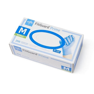 Medline FitGuard Prime Nitrile Exam Gloves - FitGuard Prime Powder-Free Nitrile Exam Gloves with SmartGuard Protective Film Barrier on the Box, Size M - FG2302