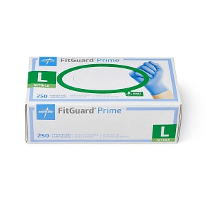 Medline FitGuard Prime Nitrile Exam Gloves - FitGuard Prime Powder-Free Nitrile Exam Gloves with SmartGuard Protective Film Barrier on the Box, Size L - FG2303