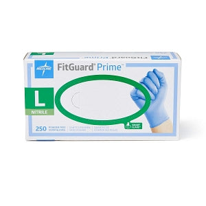 Medline FitGuard Prime Nitrile Exam Gloves - FitGuard Prime Powder-Free Nitrile Exam Gloves with SmartGuard Protective Film Barrier on the Box, Size L - FG2303