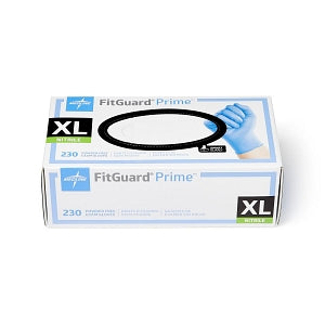 Medline FitGuard Prime Nitrile Exam Gloves - FitGuard Prime Powder-Free Nitrile Exam Gloves with SmartGuard Protective Film Barrier on the Box, Size XL - FG2304