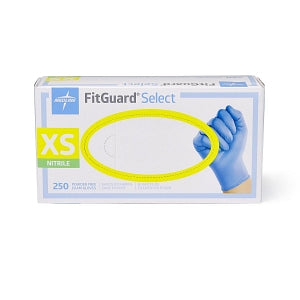 Medline FitGuard Select Powder-Free Nitrile Exam Gloves - FitGuard Select Powder-Free Nitrile Exam Gloves with Textured Fingertips, Size XS - FG2600