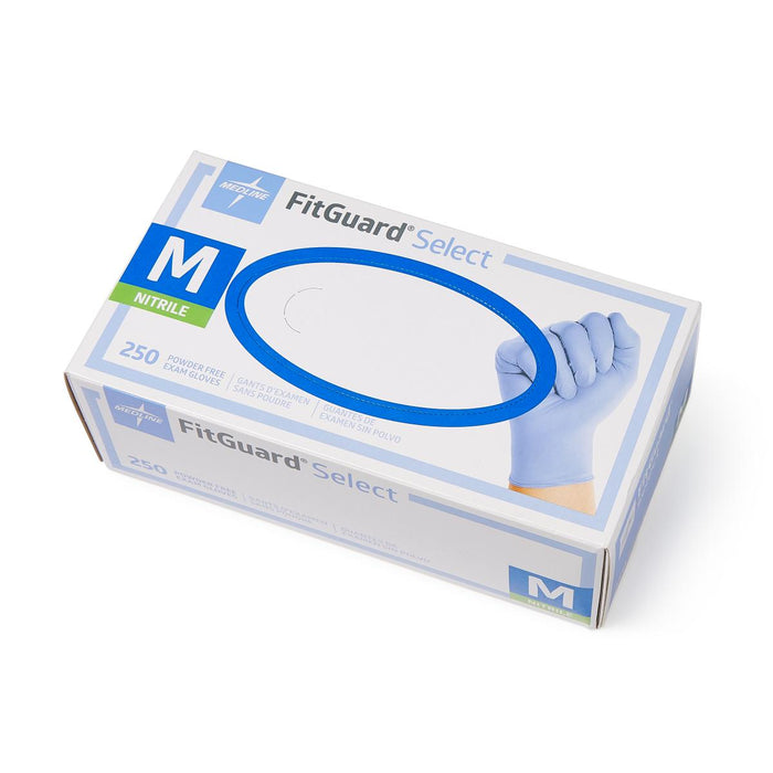 Medline FitGuard Select Nitrile Powder Free Exam Gloves -  Case of 2500