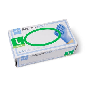 Medline FitGuard Select Powder-Free Nitrile Exam Gloves - FitGuard Select Powder-Free Nitrile Exam Gloves with Textured Fingertips, Size L - FG2603