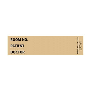 First Healthcare Products Printed Spine ID Labels - Printed Spine ID Label, 5-3/8" x 1-3/8", Tan - 5033-15