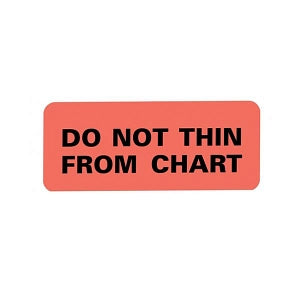 First Healthcare Products Med-Alert Labels - Medicare Label, Do Not Thin Chart, 2-1/4" x 15" - 50751