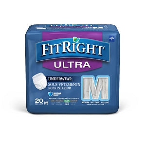 Medline FitRight Ultra Adult Incontinence Underwear - FitRight Ultra Protective Underwear, Size M, for Waist Size 28"-40" - FIT23005A