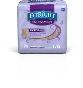 Medline FitRight Ultra Underwear for Women - FitRight Ultra Incontinence Underwear for Women, Size L / XL, For Waist Size 40"-56" - FIT23WLXL