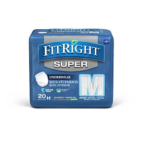 Medline FitRight Super Adult Incontinence Underwear - FitRight Super Protective Underwear, Size M, for Waist Size 28"-40" - FIT33005A